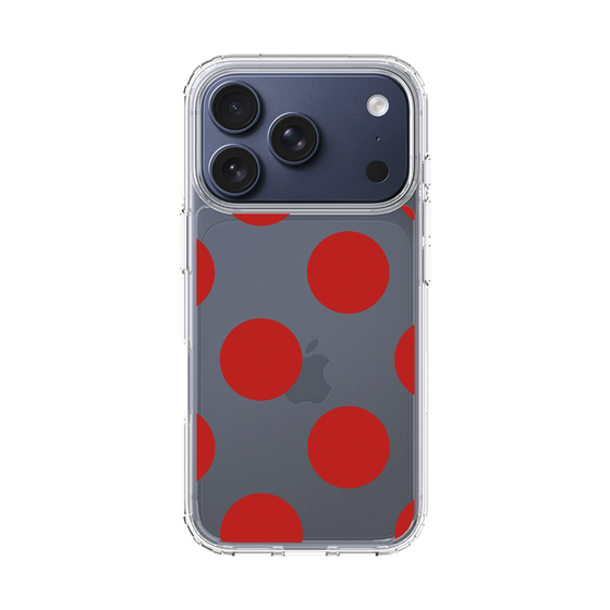 スリムプロテクションケース［ シンプルドット - Red ］