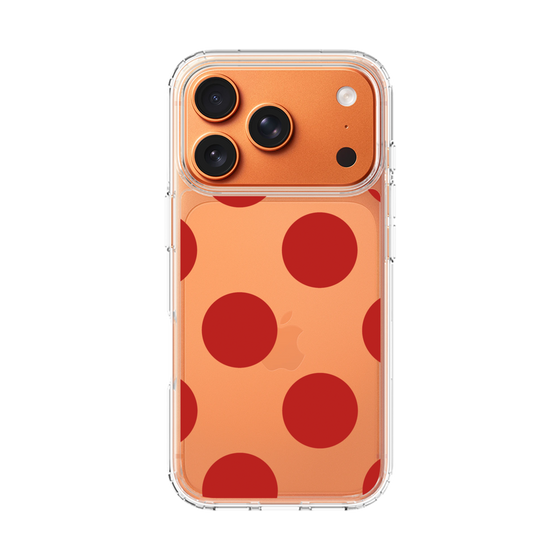 スリムプロテクションケース［ シンプルドット - Red ］