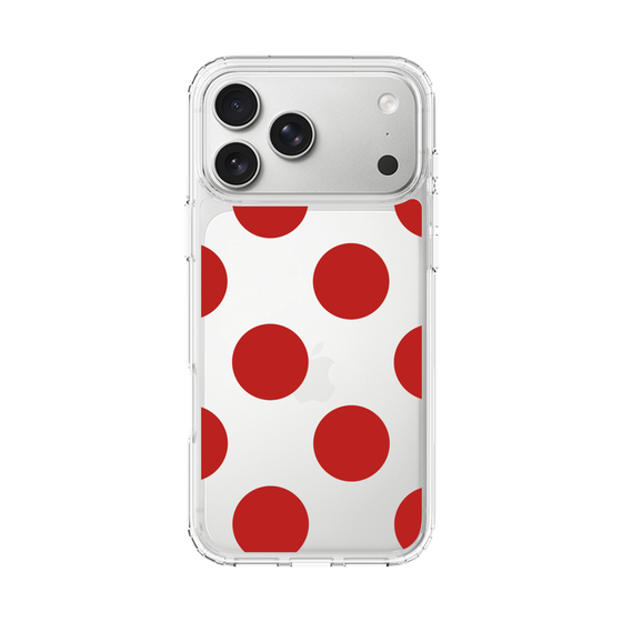 スリムプロテクションケース［ シンプルドット - Red ］
