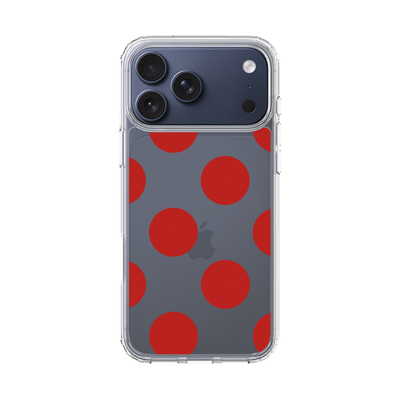 スリムプロテクションケース［ シンプルドット - Red ］