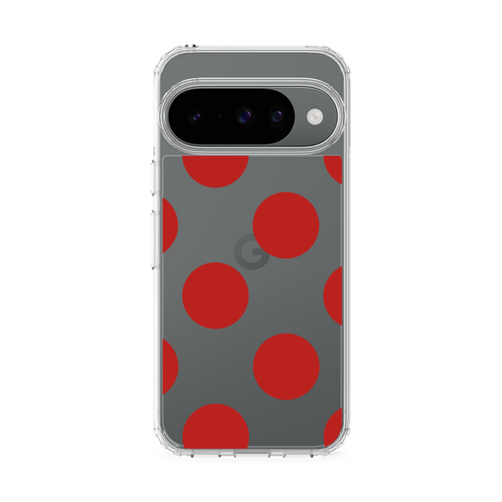 スリムプロテクションケース［ シンプルドット - Red ］