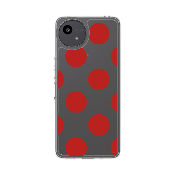 スリムプロテクションケース［ シンプルドット - Red ］