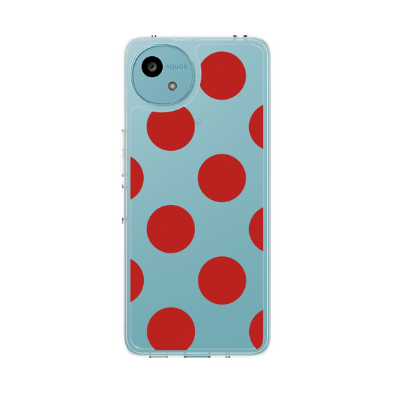 スリムプロテクションケース［ シンプルドット - Red ］