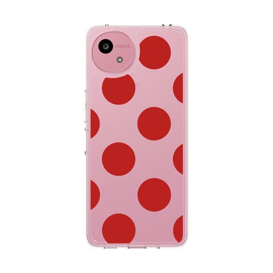 スリムプロテクションケース［ シンプルドット - Red ］