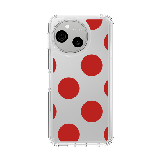 スリムプロテクションケース［ シンプルドット - Red ］