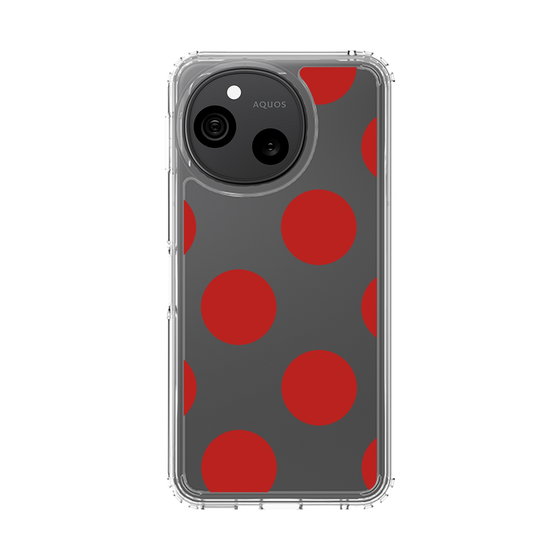 スリムプロテクションケース［ シンプルドット - Red ］