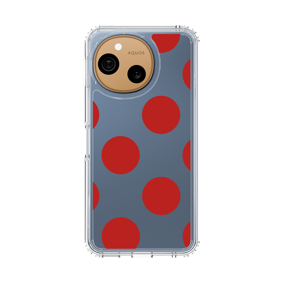 スリムプロテクションケース［ シンプルドット - Red ］