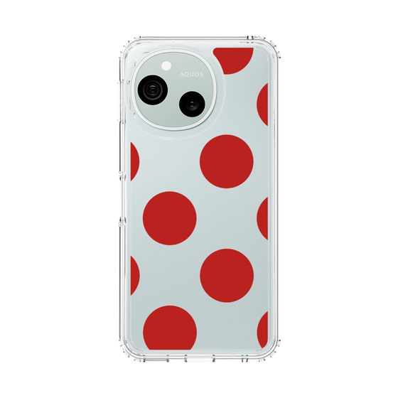 スリムプロテクションケース［ シンプルドット - Red ］