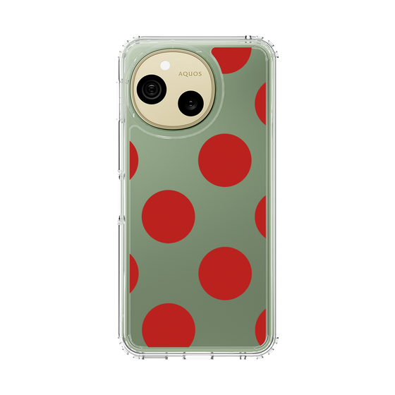 スリムプロテクションケース［ シンプルドット - Red ］