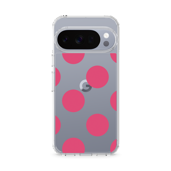 スリムプロテクションケース［ シンプルドット - Pink ］