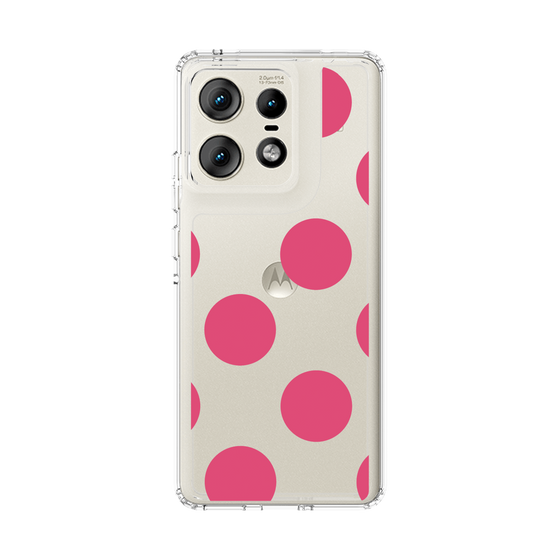 スリムプロテクションケース［ シンプルドット - Pink ］