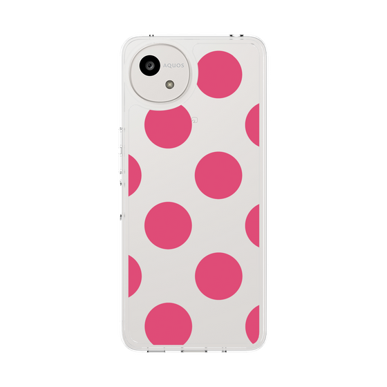 スリムプロテクションケース［ シンプルドット - Pink ］