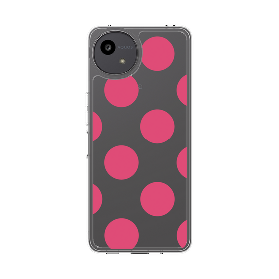 スリムプロテクションケース［ シンプルドット - Pink ］