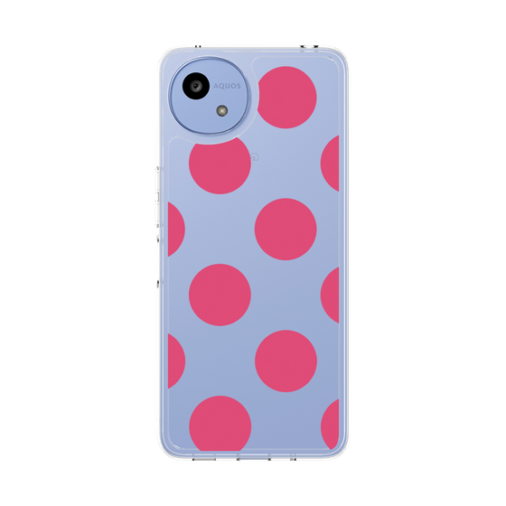 スリムプロテクションケース［ シンプルドット - Pink ］