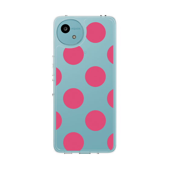 スリムプロテクションケース［ シンプルドット - Pink ］