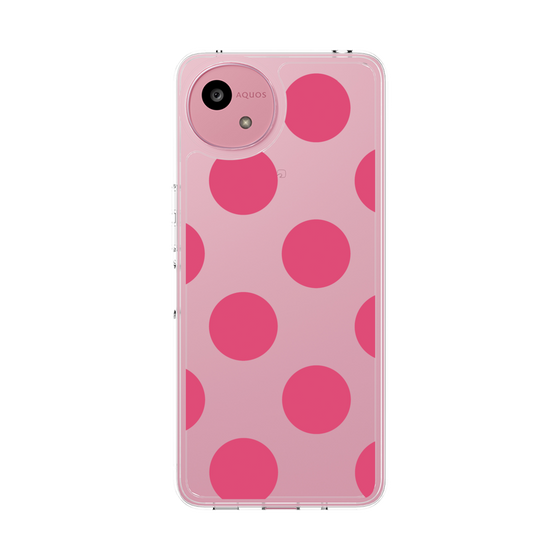 スリムプロテクションケース［ シンプルドット - Pink ］