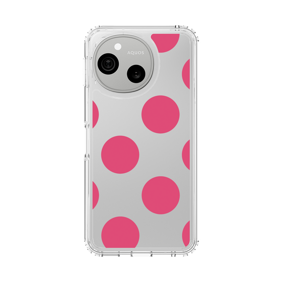 スリムプロテクションケース［ シンプルドット - Pink ］