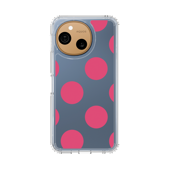 スリムプロテクションケース［ シンプルドット - Pink ］