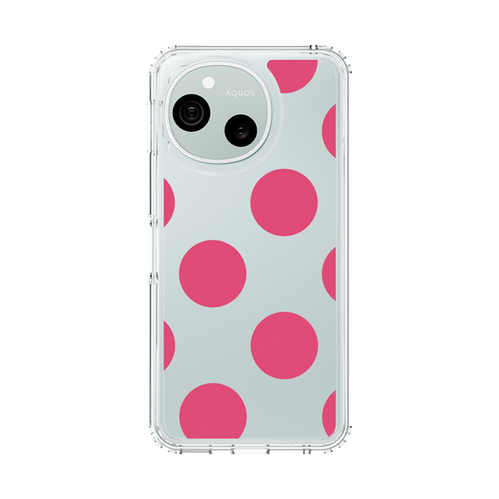 スリムプロテクションケース［ シンプルドット - Pink ］