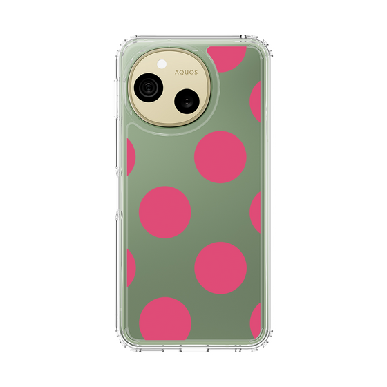 スリムプロテクションケース［ シンプルドット - Pink ］