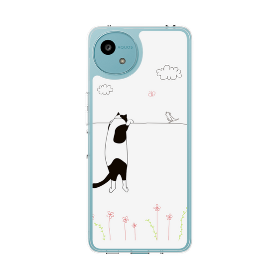 スリムプロテクションケース［ 夢中に覗く三毛ねこ ］