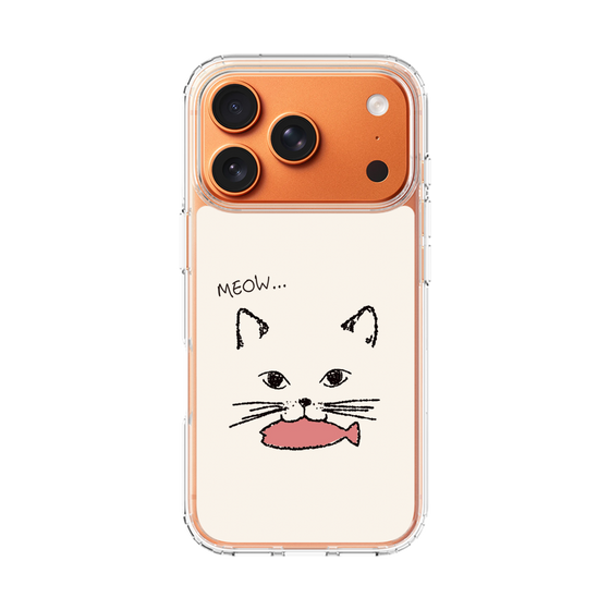 スリムプロテクションケース［ 食いしん坊なねこ - White ］
