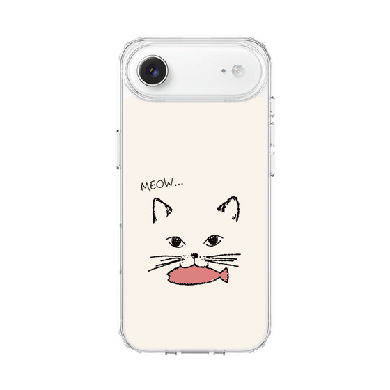 スリムプロテクションケース［ 食いしん坊なねこ - White ］