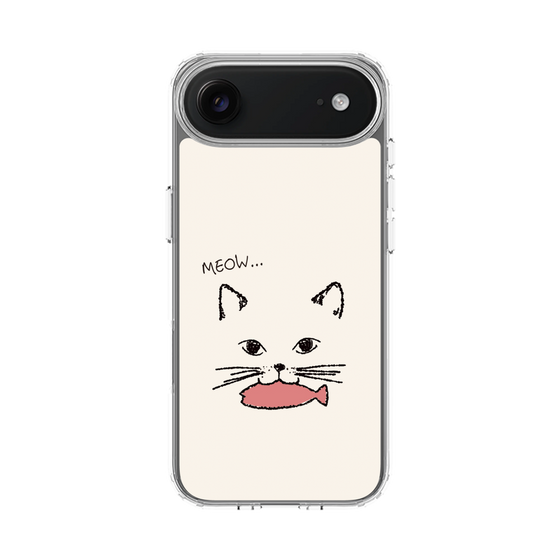 スリムプロテクションケース［ 食いしん坊なねこ - White ］