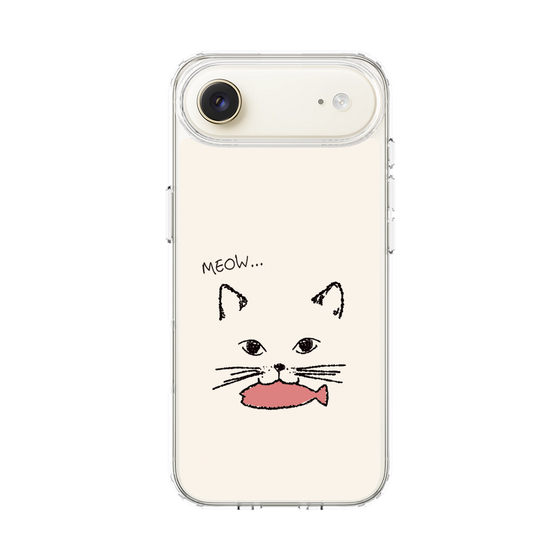 スリムプロテクションケース［ 食いしん坊なねこ - White ］