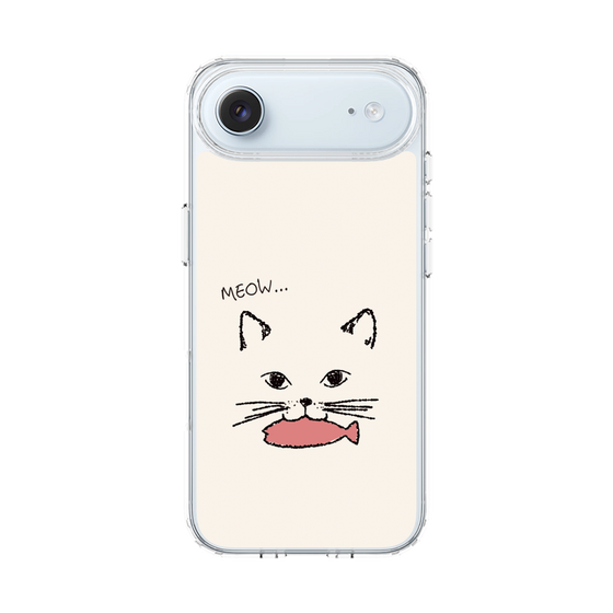 スリムプロテクションケース［ 食いしん坊なねこ - White ］