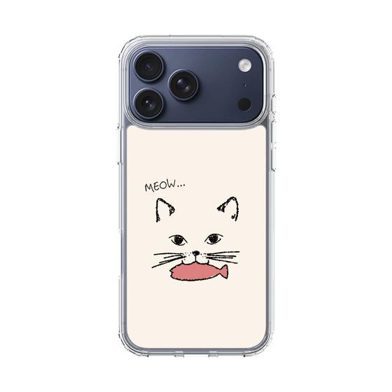 スリムプロテクションケース［ 食いしん坊なねこ - White ］