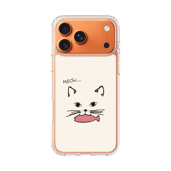 スリムプロテクションケース［ 食いしん坊なねこ - White ］
