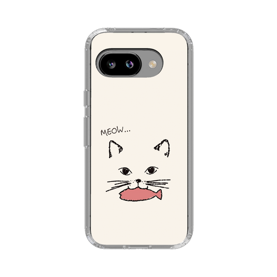 スリムプロテクションケース［ 食いしん坊なねこ - White ］