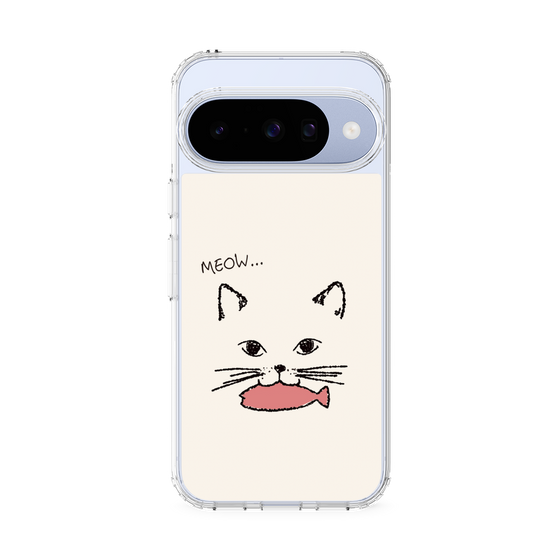 スリムプロテクションケース［ 食いしん坊なねこ - White ］