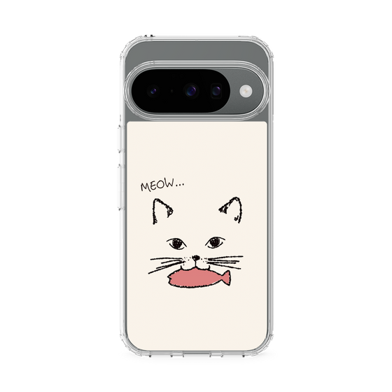 スリムプロテクションケース［ 食いしん坊なねこ - White ］
