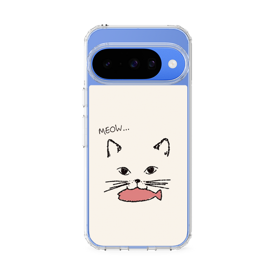 スリムプロテクションケース［ 食いしん坊なねこ - White ］