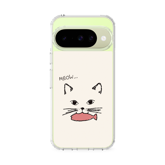 スリムプロテクションケース［ 食いしん坊なねこ - White ］