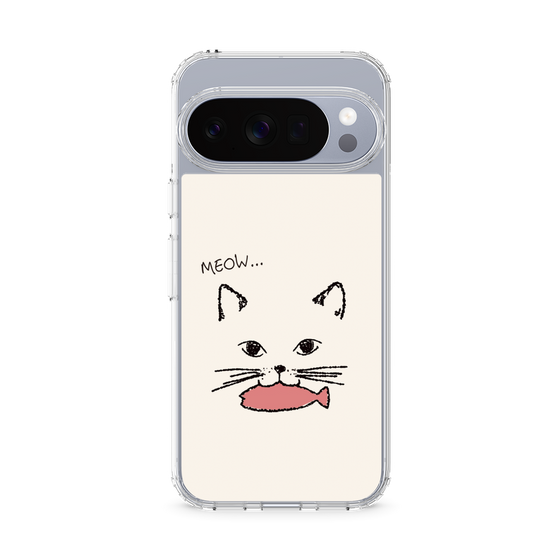スリムプロテクションケース［ 食いしん坊なねこ - White ］