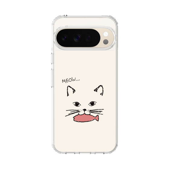 スリムプロテクションケース［ 食いしん坊なねこ - White ］