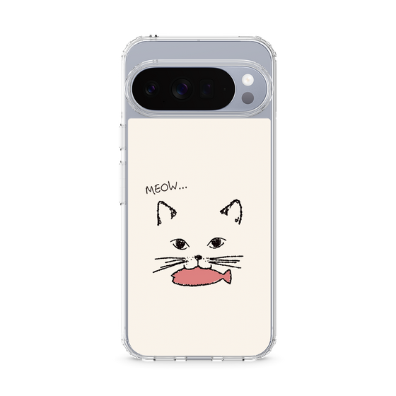 スリムプロテクションケース［ 食いしん坊なねこ - White ］