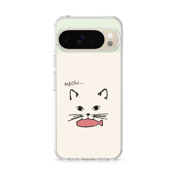 スリムプロテクションケース［ 食いしん坊なねこ - White ］