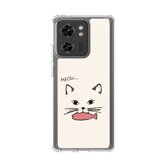 スリムプロテクションケース［ 食いしん坊なねこ - White ］