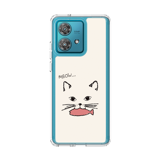 スリムプロテクションケース［ 食いしん坊なねこ - White ］