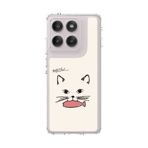 スリムプロテクションケース［ 食いしん坊なねこ - White ］