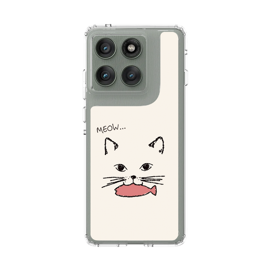 スリムプロテクションケース［ 食いしん坊なねこ - White ］