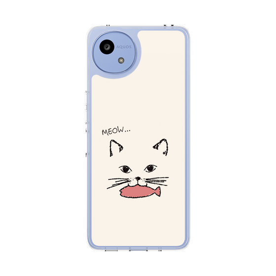 スリムプロテクションケース［ 食いしん坊なねこ - White ］
