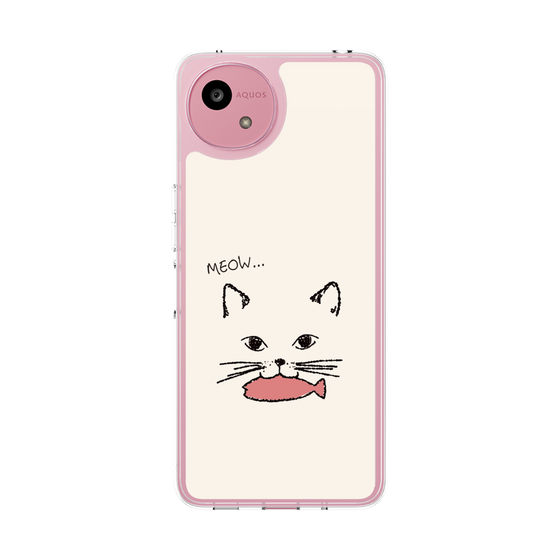 スリムプロテクションケース［ 食いしん坊なねこ - White ］