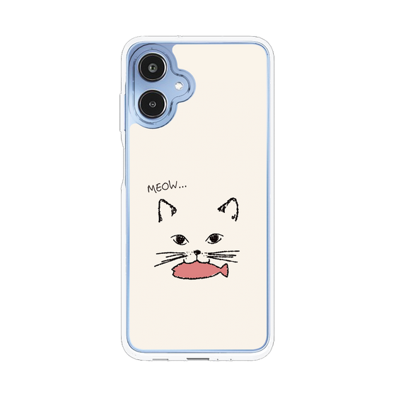 スリムプロテクションケース［ 食いしん坊なねこ - White ］