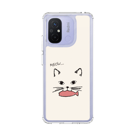 スリムプロテクションケース［ 食いしん坊なねこ - White ］
