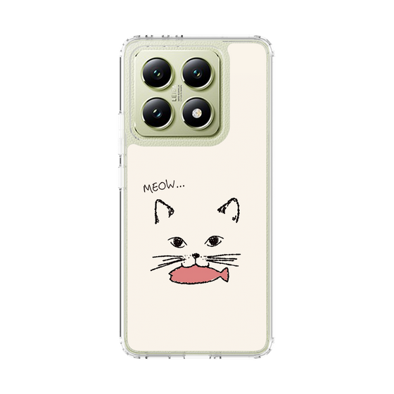 スリムプロテクションケース［ 食いしん坊なねこ - White ］